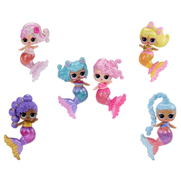 L.o.l. surprise! mermaids makeover magic tots  – crea il lucidalabbra per te e per la tua bambola –funziona con acqua, 6 da collezionare assortito - LOL