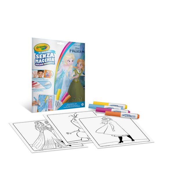 Crayola color wonder - coloring set frozen, 18 pagine da colorare e 4 pennarelli senza macchia - CRAYOLA, DISNEY PRINCESS, Disney, Frozen