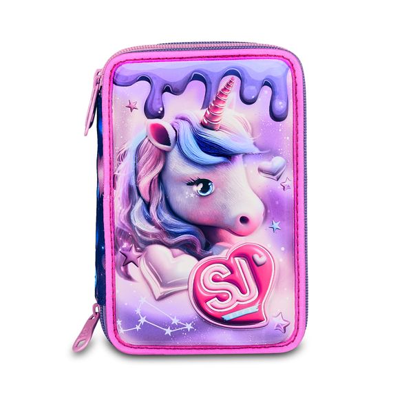 Astuccio 3 zip 3d - pixie unicorn - SEVEN