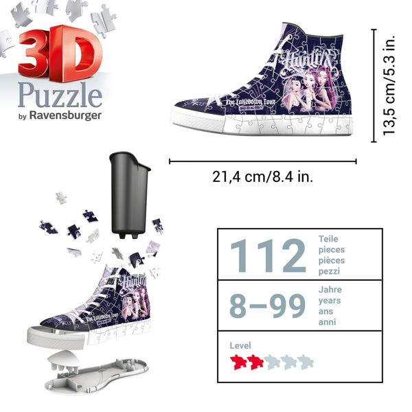 Ravensburger - portapenne sneaker puzzle 3d k-pop demon hunters, 108 pezzi, organizer da scrivania, 8 anni+ - NETLFIX, RAVENSBURGER, K-POP DEMON HUNTERS