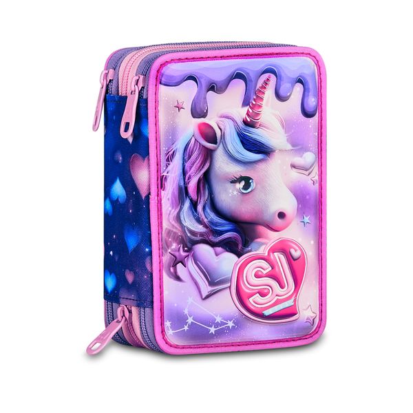 Astuccio 3 zip 3d - pixie unicorn - SEVEN