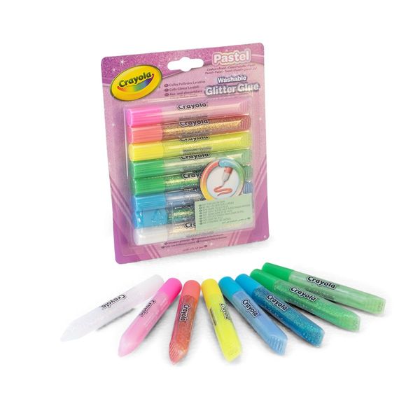 Crayola - 8 colle glitter lavabili colori pastello - CRAYOLA