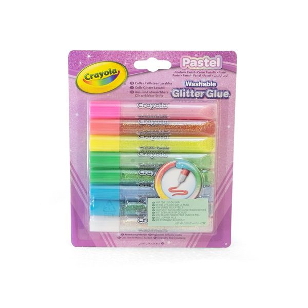 Crayola - 8 colle glitter lavabili colori pastello - CRAYOLA