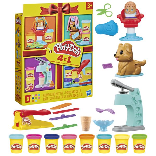 Play-doh, set 4 mini playset in 1 con colori classici - PLAY-DOH