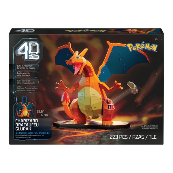 4d build, kit di modellismo 3d pokémon charizard, personaggio dei pokémon, decorazione per scrivania, 223 pezzi, dai 12 anni in su - POKEMON