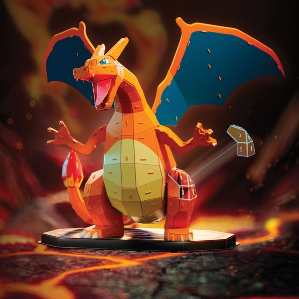 4d build, kit di modellismo 3d pokémon charizard, personaggio dei pokémon, decorazione per scrivania, 223 pezzi, dai 12 anni in su - POKEMON