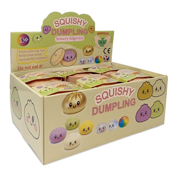 Raviolo squishy dumpling colorato antistress assortito–  morbido, slow rise, relax e gioco sensoriale - 