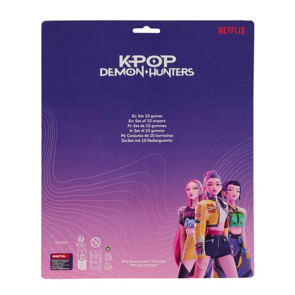 Set 10 gomme da cancellare k‑pop demon hunters ufficiale – cartoleria scuola - K-POP DEMON HUNTERS