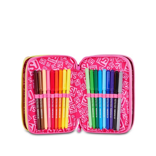 Astuccio 3 zip - joyful pins girl - SEVEN
