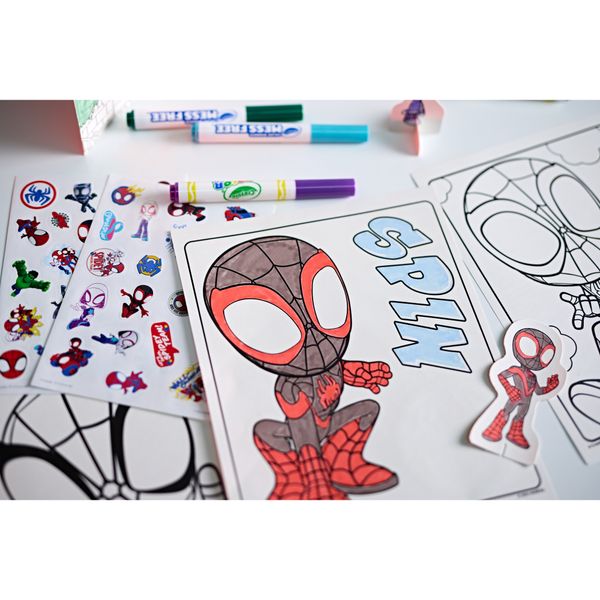 Crayola color wonder - set attività spidey, 40+ pezzi con pagine da colorare e pennarelli senza macchia - CRAYOLA, SPIDEY