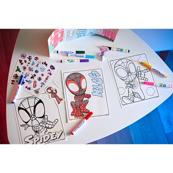 Crayola color wonder - set attività spidey, 40+ pezzi con pagine da colorare e pennarelli senza macchia - CRAYOLA, SPIDEY