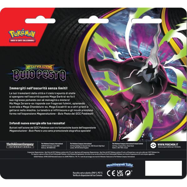 Pokémon megaevoluzione - buio pesto blister 3 buste e 1 carta promozionale - POKEMON