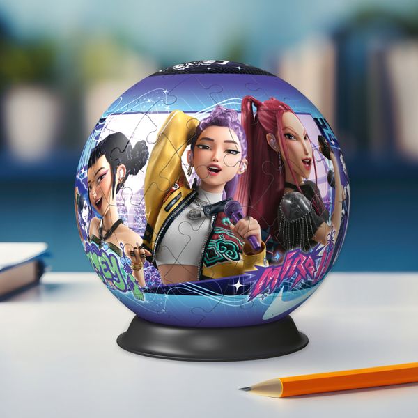 Ravensburger - puzzleball 3d k-pop demon hunters, 72 pezzi, puzzle 3d a sfera per bambini, 6 anni+ - NETLFIX, RAVENSBURGER, K-POP DEMON HUNTERS