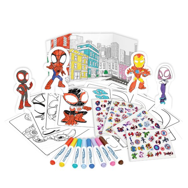 Crayola color wonder - set attività spidey, 40+ pezzi con pagine da colorare e pennarelli senza macchia - CRAYOLA, SPIDEY