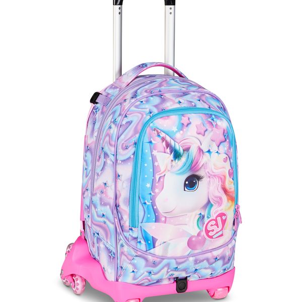 Trolley jack 8 ruote - glow led unicorn girl - SEVEN