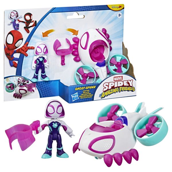 Hasbro marvel, spidey e i suoi fantastici amici, personaggio con veicolo - SPIDEY