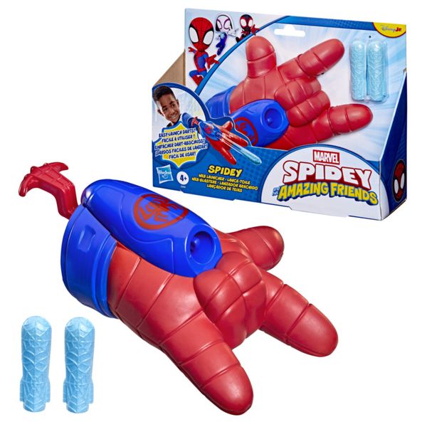 Hasbro marvel, spidey e i suoi fantastici amici, spararagnatele, giocattolo per roleplay, dai 4 anni in su - SPIDEY