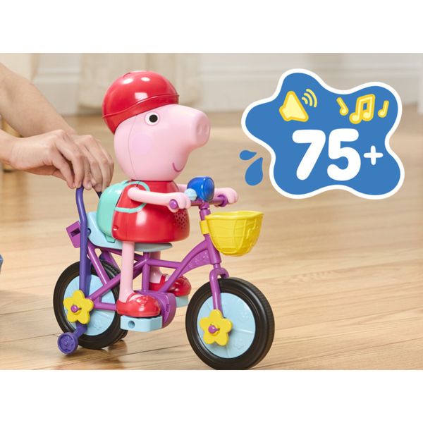 Peppa pig ready, pedal, go peppa – personaggio interattivo con bicicletta - PEPPA PIG