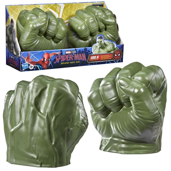 Hasbro marvel, spider-man: brand new day, super pugni gamma di hulk, giocattoli per roleplay - Spiderman