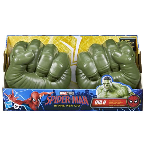 Hasbro marvel, spider-man: brand new day, super pugni gamma di hulk, giocattoli per roleplay - Spiderman