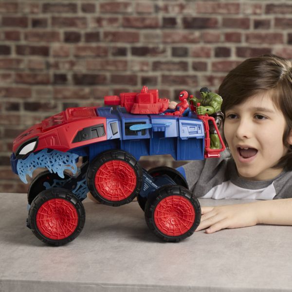Hasbro marvel, spider-man: brand new day, veicolo deluxe 2 in 1, dai 4 anni in su - Spiderman