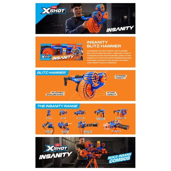 Xshot insanity double manic blaster combo pack (48 darts) - X-SHOT