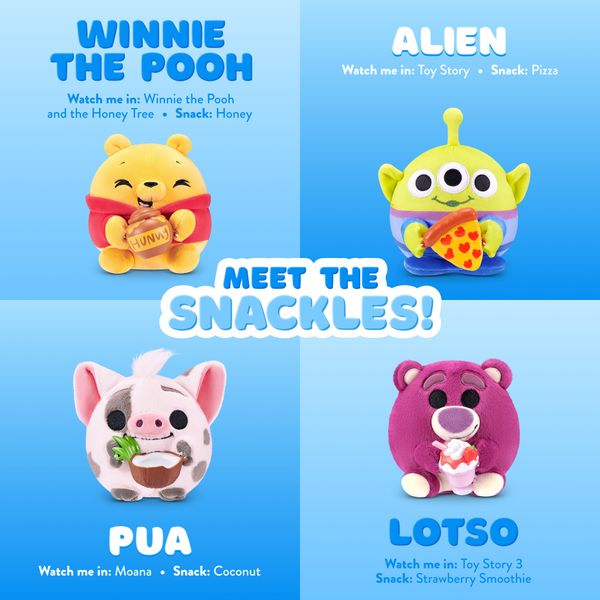Snackles disney 5-inch plush (2 pack) - assortito - SNACKLES