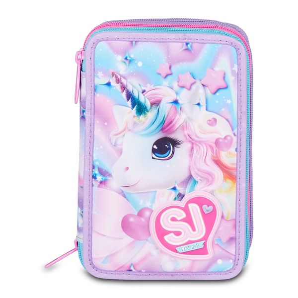 Astuccio 3 zip - led unicorn girl - SEVEN