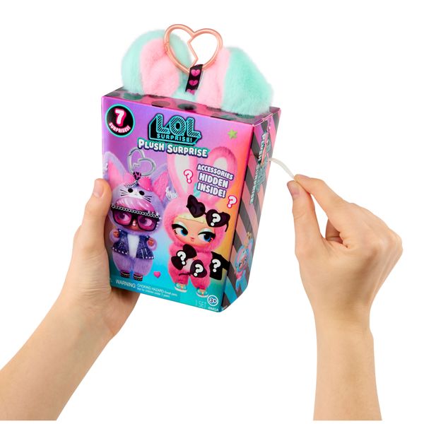 L.o.l. surprise! plush surprise – peluche da collezione con portachiavi e 7 sorprese - assortito - LOL