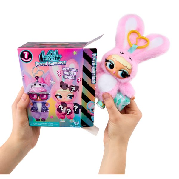 L.o.l. surprise! plush surprise – peluche da collezione con portachiavi e 7 sorprese - assortito - LOL