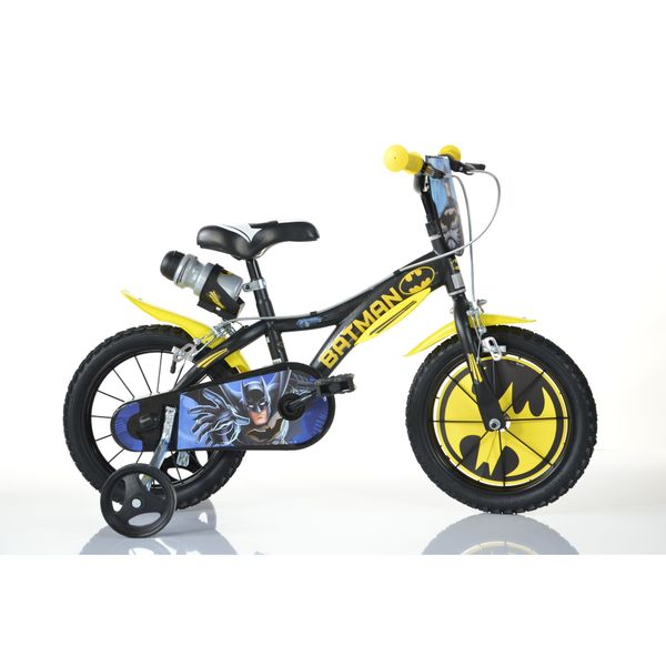 Bicicletta da bambino batman ruota 14 pollici con rotelle, freno e scudo anteriore – adatta a 5-7 anni - BATMAN