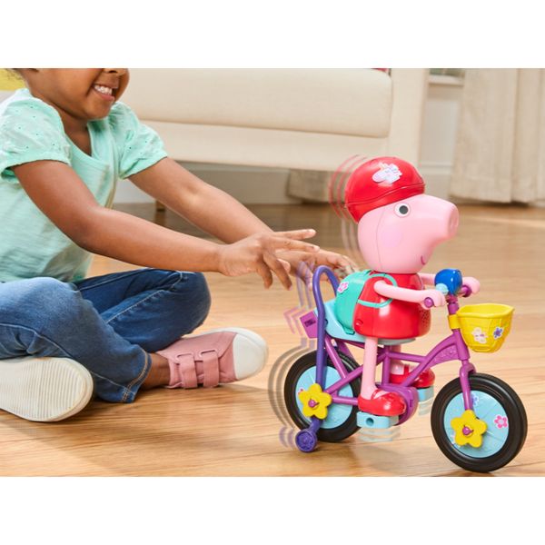 Peppa pig ready, pedal, go peppa – personaggio interattivo con bicicletta - PEPPA PIG