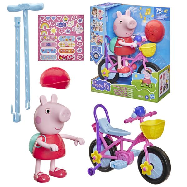 Peppa pig ready, pedal, go peppa – personaggio interattivo con bicicletta - PEPPA PIG