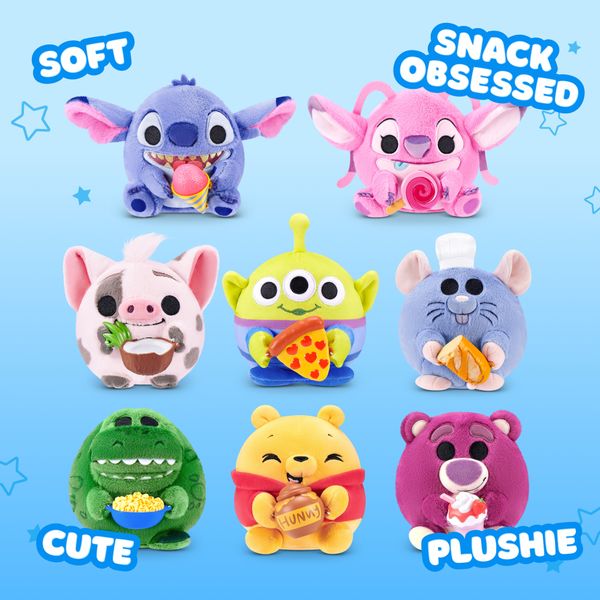 Snackles disney 5-inch plush (2 pack) - assortito - SNACKLES