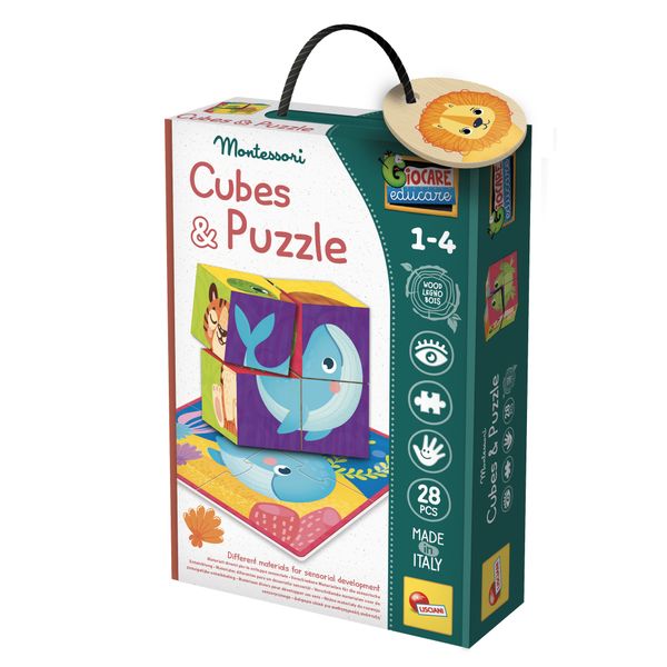 Montessori baby legno cubes and puzzle 2 in 1 - LISCIANI