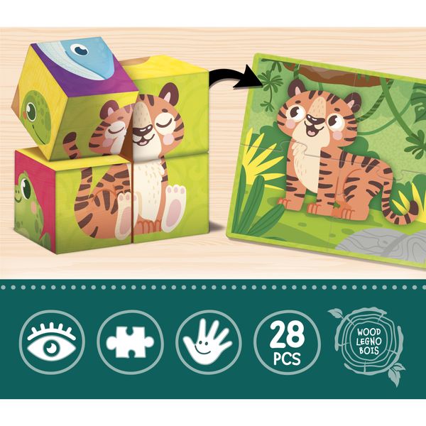 Montessori baby legno cubes and puzzle 2 in 1 - LISCIANI