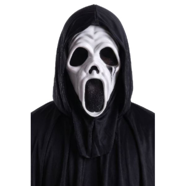 Maschera fantasma in plastica con cappuccio con cavallotto - CARNIVAL TOYS