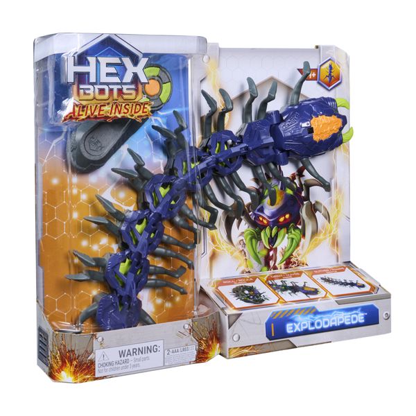 Hex bots explodapede robot centopiedi telecomandato, giocattoli robot con occhi luminosi, giocattoli per bambini dai 4 anni in su - SPIN MASTER
