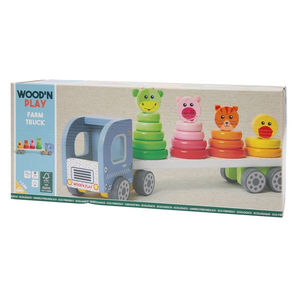 Camion con animali da impilare - WOOD 'N' PLAY