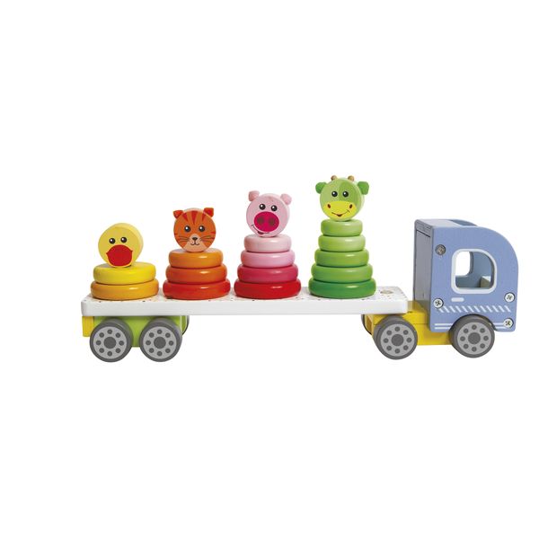 Camion con animali da impilare - WOOD 'N' PLAY