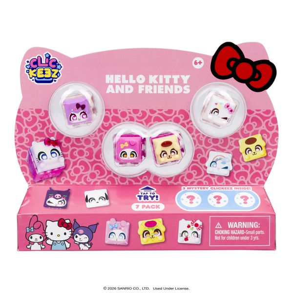 Clickeez hello kitty & friends – confezione da 7 personaggi, portachiavi, fidget asmr,collezionabili, da 6 anni - CLICKEEZ, Hello Kitty