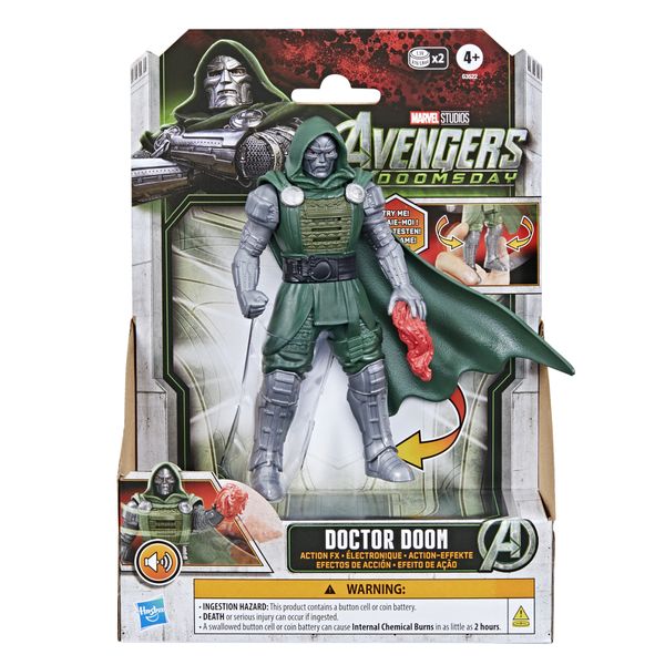 Hasbro marvel studios, avengers: doomsday, dottor destino action fx, action figure elettronica - Avengers
