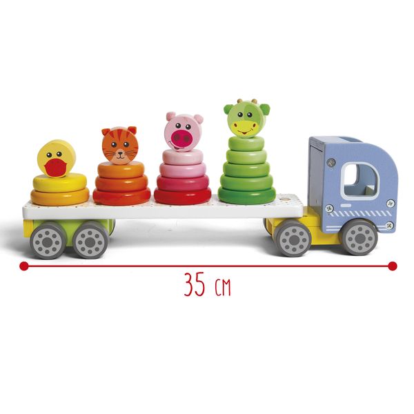 Camion con animali da impilare - WOOD 'N' PLAY