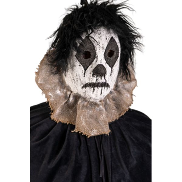 Maschera clown con capelli in plastica pitturata a mano con cartellino/etichetta - CARNIVAL TOYS