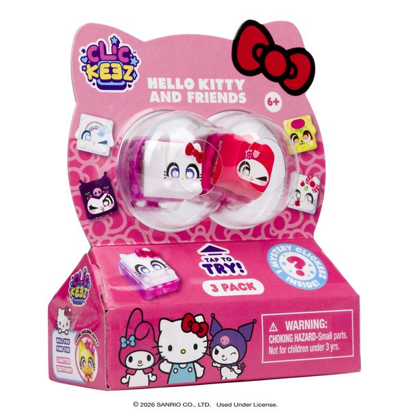 Clickeez hello kitty & friends – confezione da 3 personaggi, portachiavi, fidget asmr, collezionabili, da 6 anni - CLICKEEZ, Hello Kitty