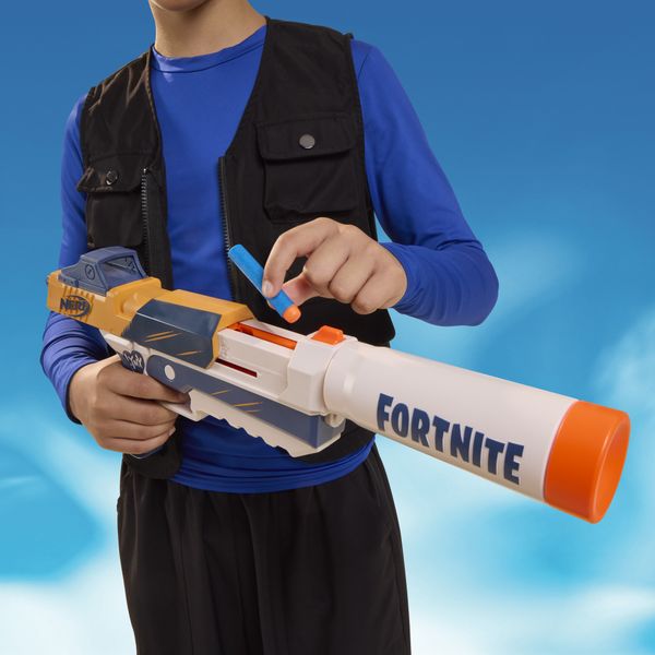 Nerf fortnite, blaster sp-meowscles, caricatore, canna, 6 dardi nerf elite in gommapiuma - NERF