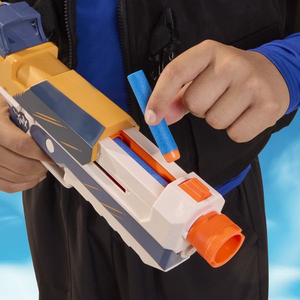 Nerf fortnite, blaster sp-meowscles, caricatore, canna, 6 dardi nerf elite in gommapiuma - NERF