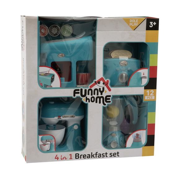 4 in 1 breakfast set per cucina giocattolo - include caffettiera, tostapane, frullatore e planetaria - funny home - FUNNY HOME