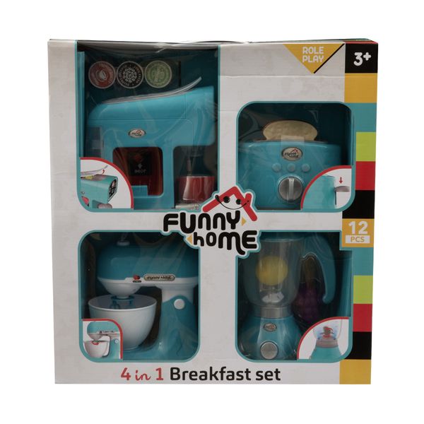 4 in 1 breakfast set per cucina giocattolo - include caffettiera, tostapane, frullatore e planetaria - funny home - FUNNY HOME