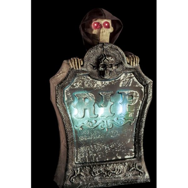 Lapide con scheletro con suono, luce e movimento (batterie escluse) h.cm.40x25 con cartellino/etichetta - CARNIVAL TOYS